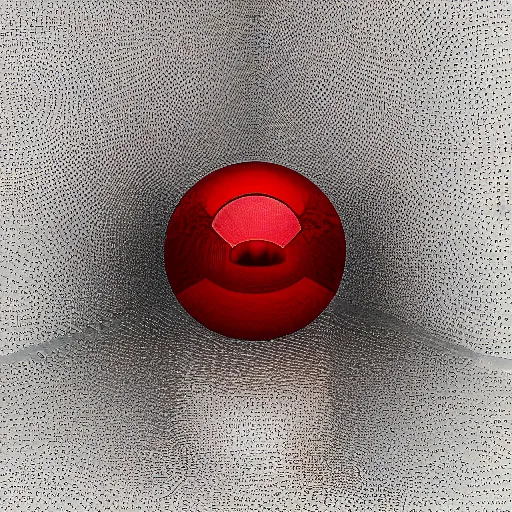 Prompt: chrome spheres on a red cube by gustav dore