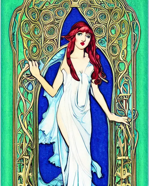 Prompt: an elf princess in art nouveau