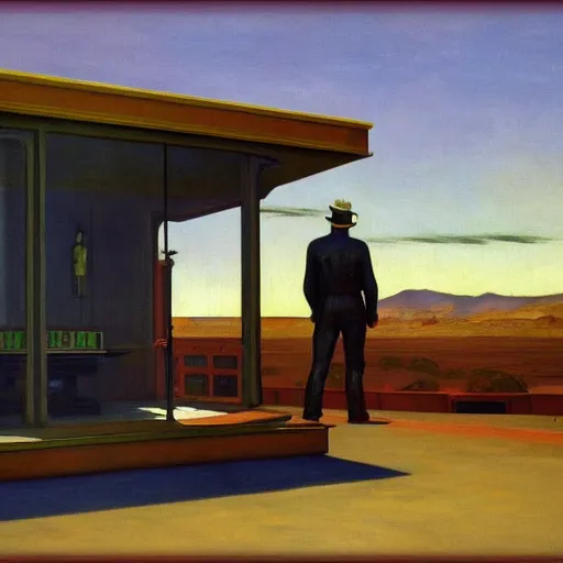 Prompt: fallout new vegas by edward hopper