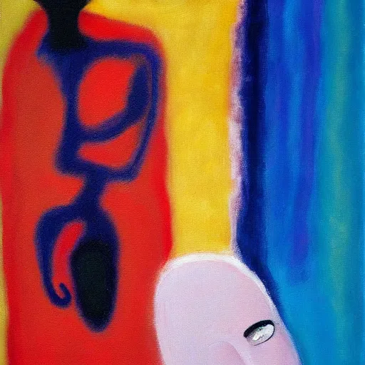 Image similar to a abstract paintingmother with baby by mark rothko