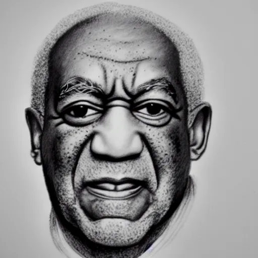 Image similar to a poorly drawn pencil portrait of bill cosby