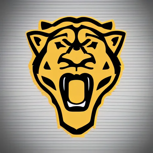 Image similar to a golden panther head logo, sports logo, esports mascot, simplistic, high school mascot,