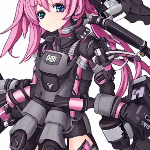 Image similar to astolfo in jetstream sam's exosuit