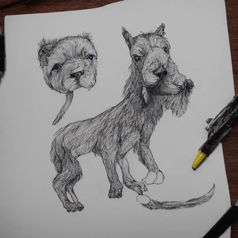 Prompt: rejected.animals small pen doodle