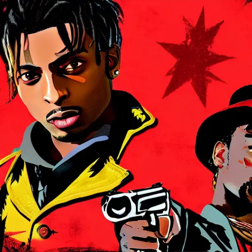 Prompt: Playboi Carti in red dead redemption 2 4K quality Digital art