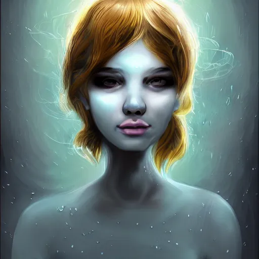 Image similar to beautiful ghost girl, digital art