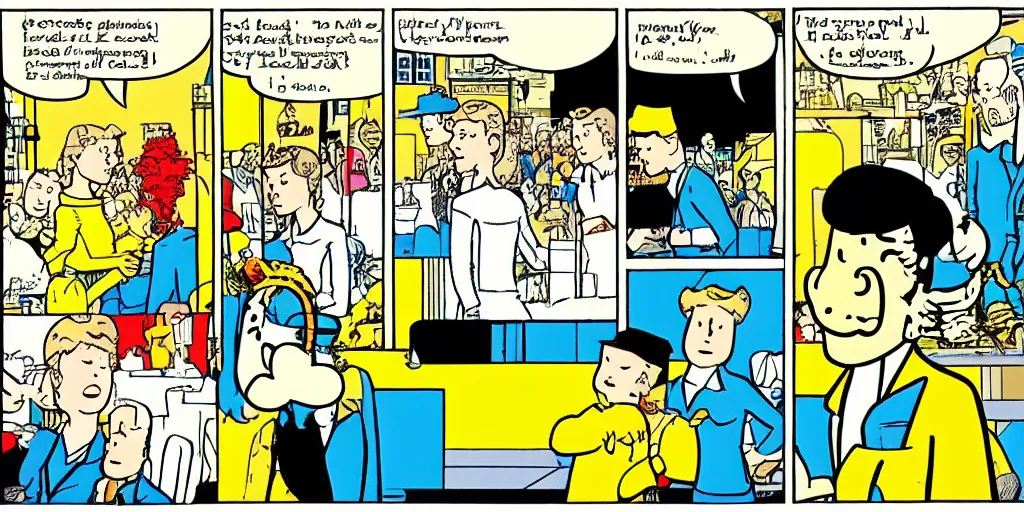 Image similar to Comic panel by Hergé