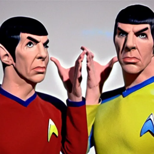 Image similar to spock and zues thumb war