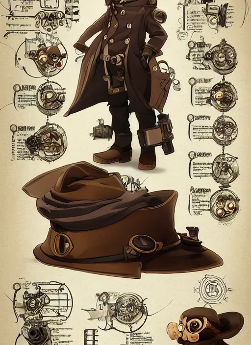 Image similar to a steampunk panda, character concept, character reference sheet. By Makoto Shinkai, Stanley Artgerm Lau, WLOP, Rossdraws, James Jean, Andrei Riabovitchev, Marc Simonetti, krenz cushart, Sakimichan, trending on ArtStation, digital art.