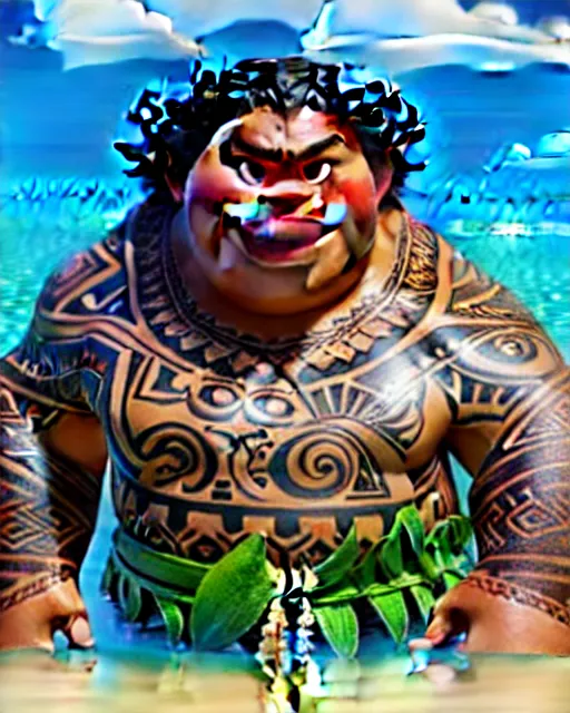 Image similar to moana, high octane render, 8 k cgi, unreal engine, photorealistic, portrait, dynamic lighting, photorealistic, unreal engine, octane, ultra detailed, detailed perfect face, exquisite details, fire magic, mid view, design on a white background, by studio muti, greg rutkowski makoto shinkai takashi takeuchi studio ghibli