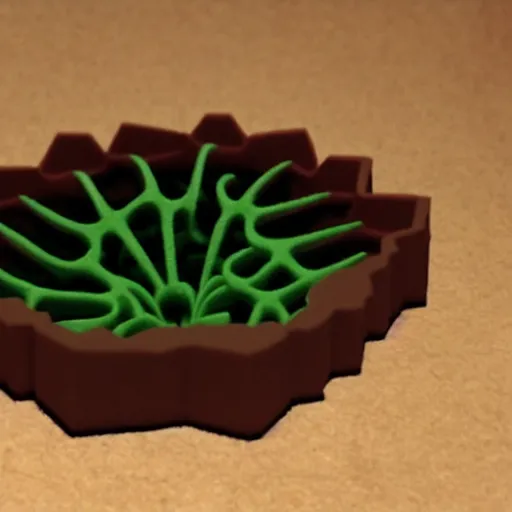 Prompt: reaction diffusion houdini 3 d printed