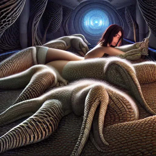 Image similar to ultra realist intricate detailed painting of a single attractive female in a cryopod sleeping with rows of pods, sci - fi, very intricate details, 8 k resolution, volumetric lighting, artstyle keith thompson, award winning