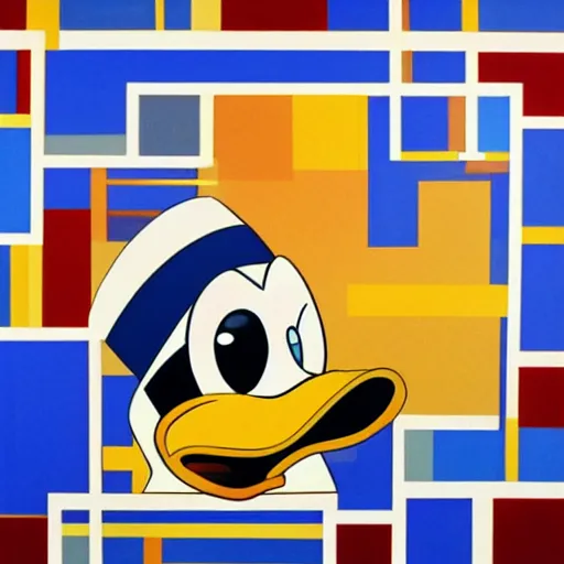 Image similar to Let me see Donald duck by Mondrian