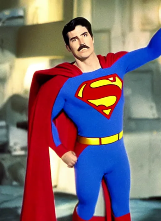 Image similar to film still of Steve Harvey as Superman in Superman, 4k