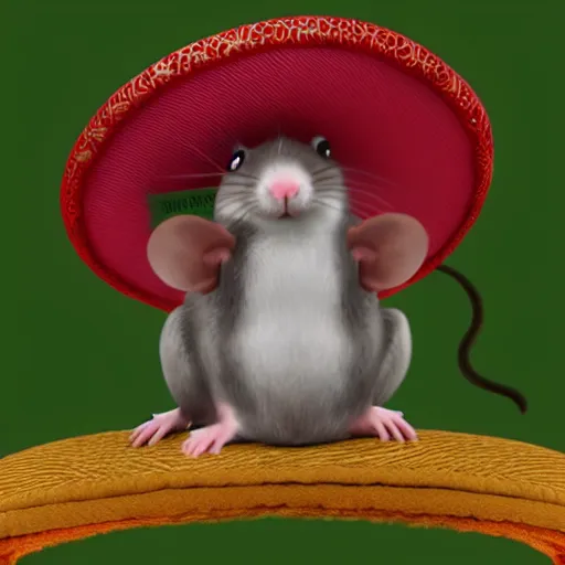 Image similar to rat wearing sombrero 4 k