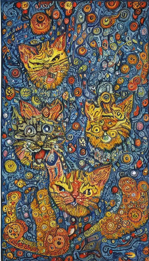 Image similar to rage, by louis wain