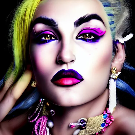 Image similar to photorealistic portrait of jolyne kujo, fashion photography, glamour photography