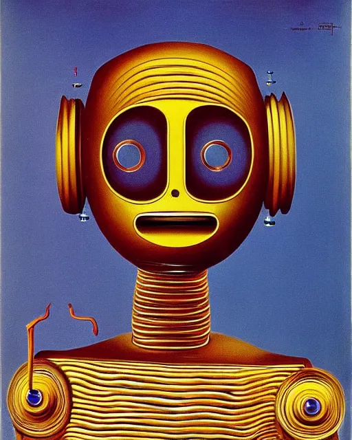 Prompt: portrait of a happy robot, by Salvador Dali