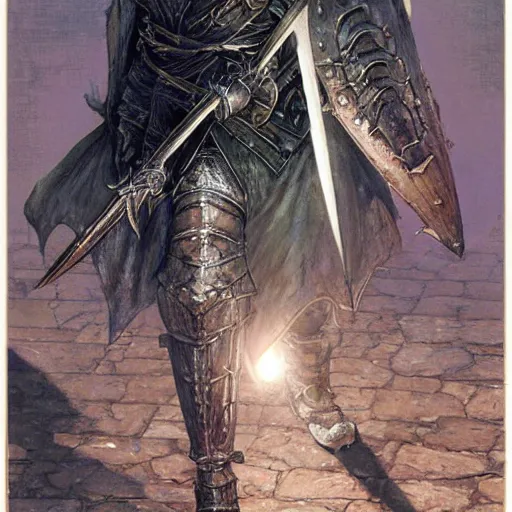 Image similar to the moonlight greatsword from dark souls, art by norman rockwell and donato giancola and greg rutkowski