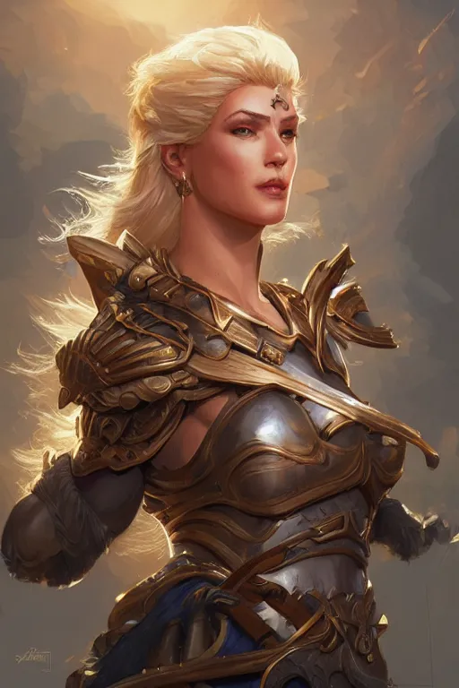 Image similar to amazon valkyrie athena, d & d, fantasy, portrait, highly detailed, headshot, digital painting, trending on artstation, concept art, sharp focus, illustration, art by artgerm and greg rutkowski and magali villeneuve