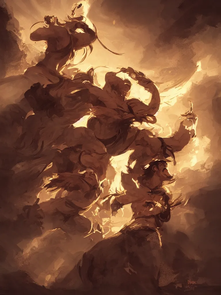 Image similar to one! fighting spirit by disney concept artists, blunt borders, golden light