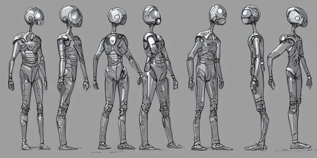 Image similar to male, space suit, large shoulders, short torso, long thin legs, cartoon proportions, tiny feet, character sheet, digital sketch, very stylized, concept design, by jean giraud