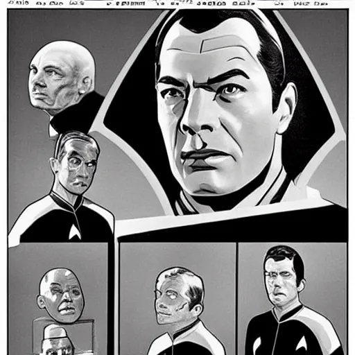 Image similar to Star Trek as a black and white 1950's sci-fi film