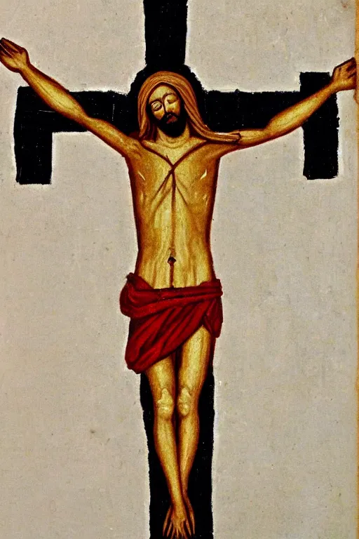 Image similar to crucified christ painted by a child