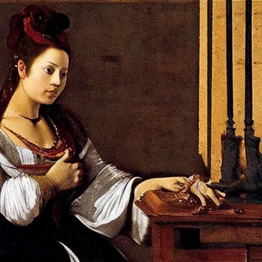 Prompt: scene from a 2 0 1 0 film by artemisia gentileschi set in 1 6 5 0 showing a woman