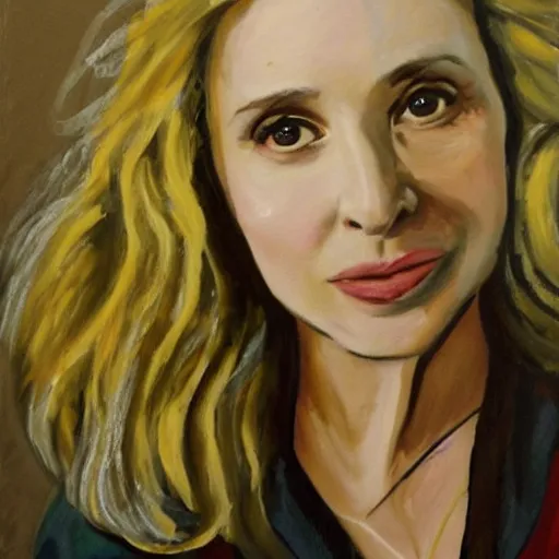 Image similar to a painting of julie delpy