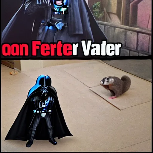 Prompt: darth vader played by a ferret