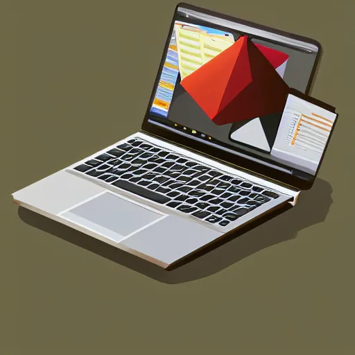 Prompt: a laptop with emails coming out the top, isometric, illustration, detailed, craig mullins, vector,