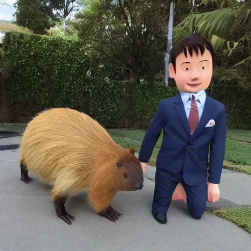 Image similar to Capybara as business man wearing a suit