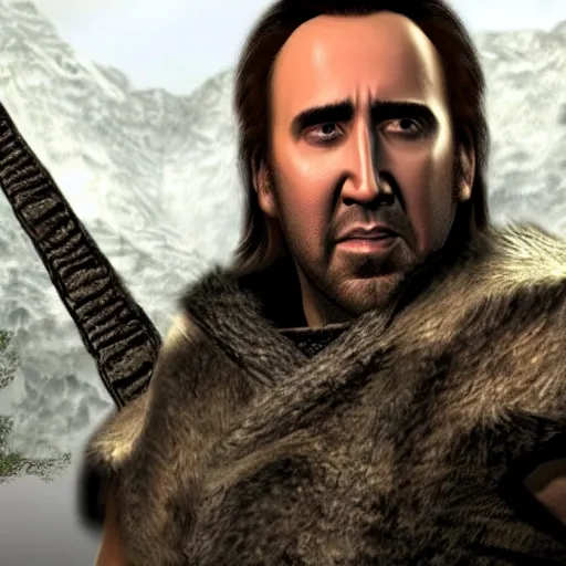 Image similar to Nicolas Cage in Skyrim