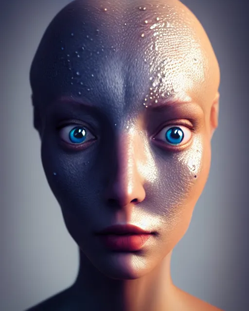 Image similar to face, portrait of a beautiful slime woman | | deviantart, realistic, dramatic shadowing, 8 k, hd, octane render, perfect