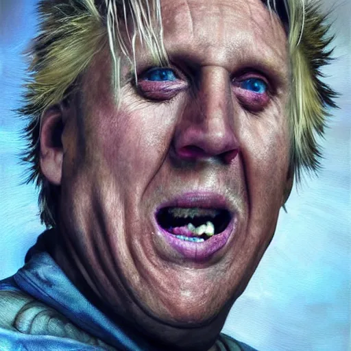 Prompt: hyperrealistic mixed media high resolution painting of (Gary Busey) as the !Emperor from Star Wars!, stunning 3d render inspired art by Jamie Salmon and WForrest and Greg Rutkowski, perfect facial symmetry, dim volumetric lighting, 8k octane beautifully detailed render, full body shot, post-processing, extremely hyper-detailed, intricate, epic composition, highly detailed attributes, highly detailed atmosphere, cinematic lighting, masterpiece, trending on artstation, very very detailed, masterpiece, stunning, flawless completion, lifelike texture, perfection,