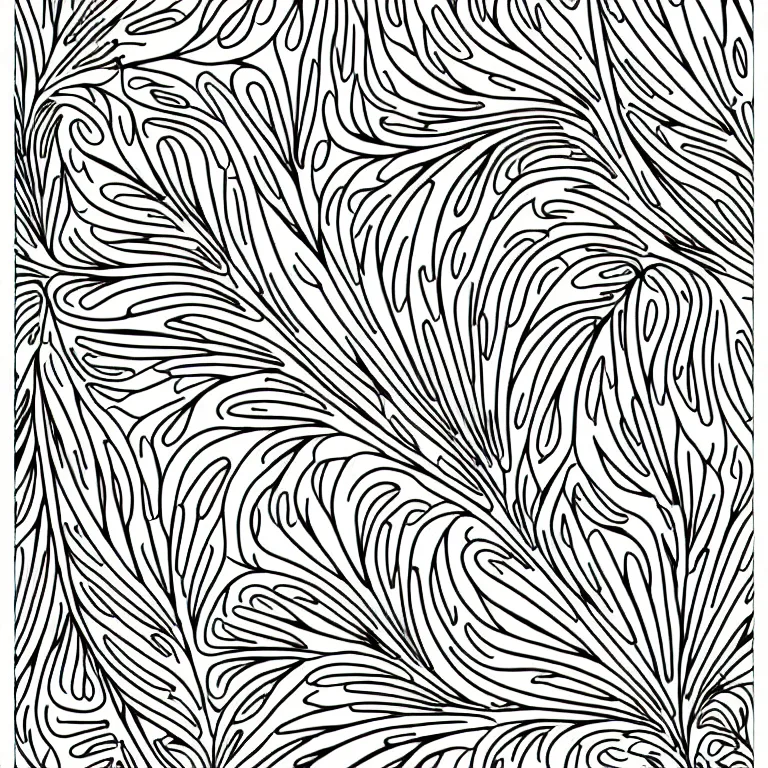 Prompt: giraffe leafs ornate luxury fractal ink drawing line art colouring page, vector, margins, fine lines