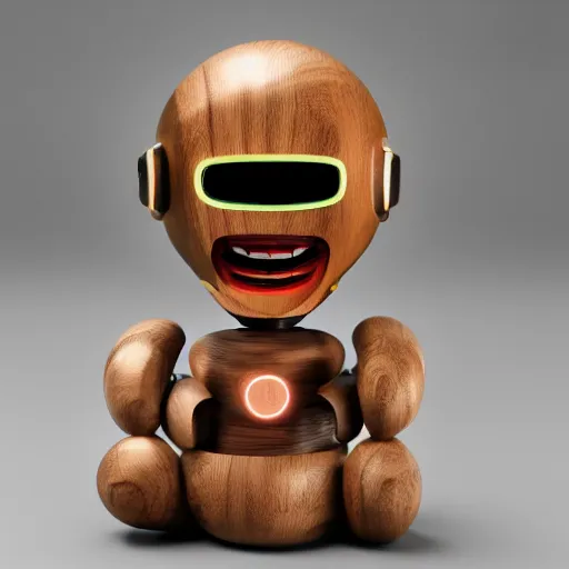Prompt: ultra realistic 8k octa photo, wooden art toys on base , cute cyber gods , hyperdetailed ,art gallérie
