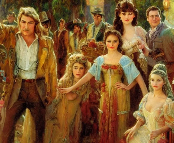 Prompt: Gaston Bussiere portrait of characters from Encanto, Disney family movie, musical