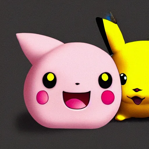 Prompt: pikachu taking a bite out of jigglypuff, national geographic photo, photo realistic, hyperrealistic, digital art