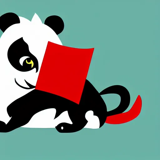 Image similar to vector art of welsh dragon and cute panda mixed, intercrossed, chimera, welsh flag, adobe illustrator