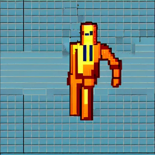 Prompt: an isometric pixel art sprite of Negative man from Doom Patrol