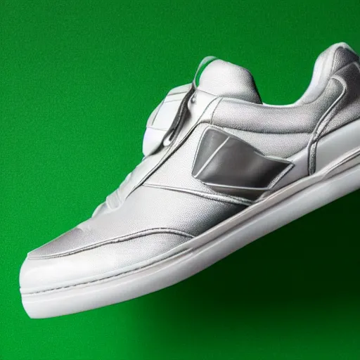 Image similar to side view of one sport sneaker in the center of the image on a blank background