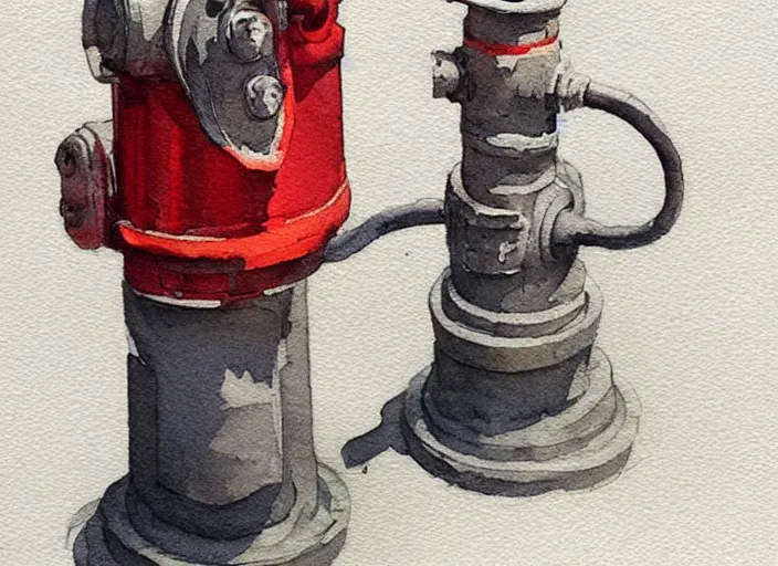 Image similar to concept art of a hydrant, pinterest, artstation trending, behance, watercolor, by coby whitmore, silver, laser light,