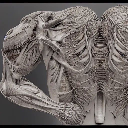 Prompt: concept of a detailed and intricate design of the back of full female anatomy wrapped in bone texture, 3d design, great finesse organic hyper detailed, engineering blueprints, stained paper, hyperrealistic, ultra detailed, 4K, octane render, unreal engine