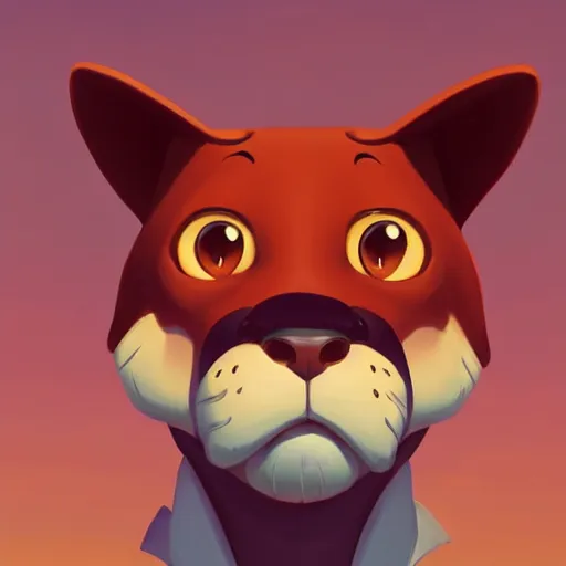 Image similar to face icon stylized minimalist catdog, loftis, cory behance hd by jesper ejsing, by rhads, makoto shinkai and lois van baarle, ilya kuvshinov, rossdraws global illumination