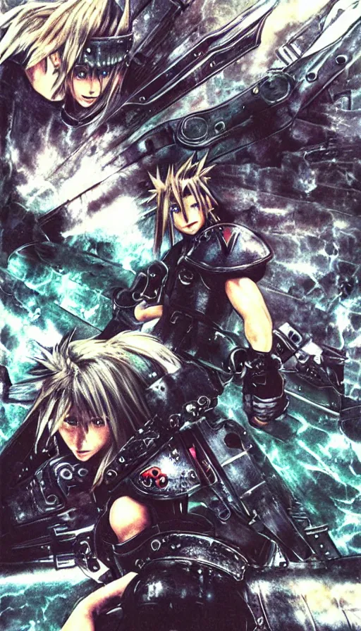 Prompt: techno artwork, from final fantasy vii