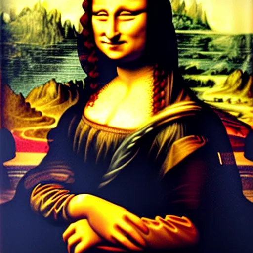 Image similar to Mona lisa's face replaced by Gretta thumberg, Oil paiting in the style of Da Vinci