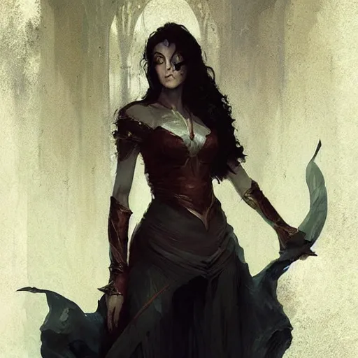 Image similar to Morgane Le Fay . Dark fantasy style. Digital art by Greg Rutkowski