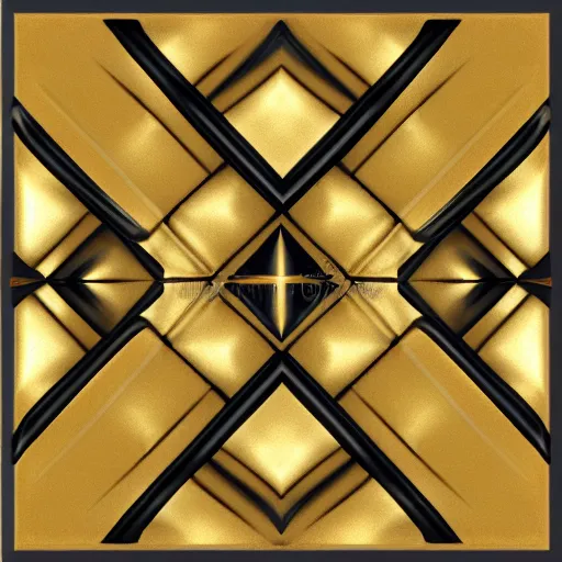 Image similar to 3d render of an abstract medieval pattern gold tile, symetrical